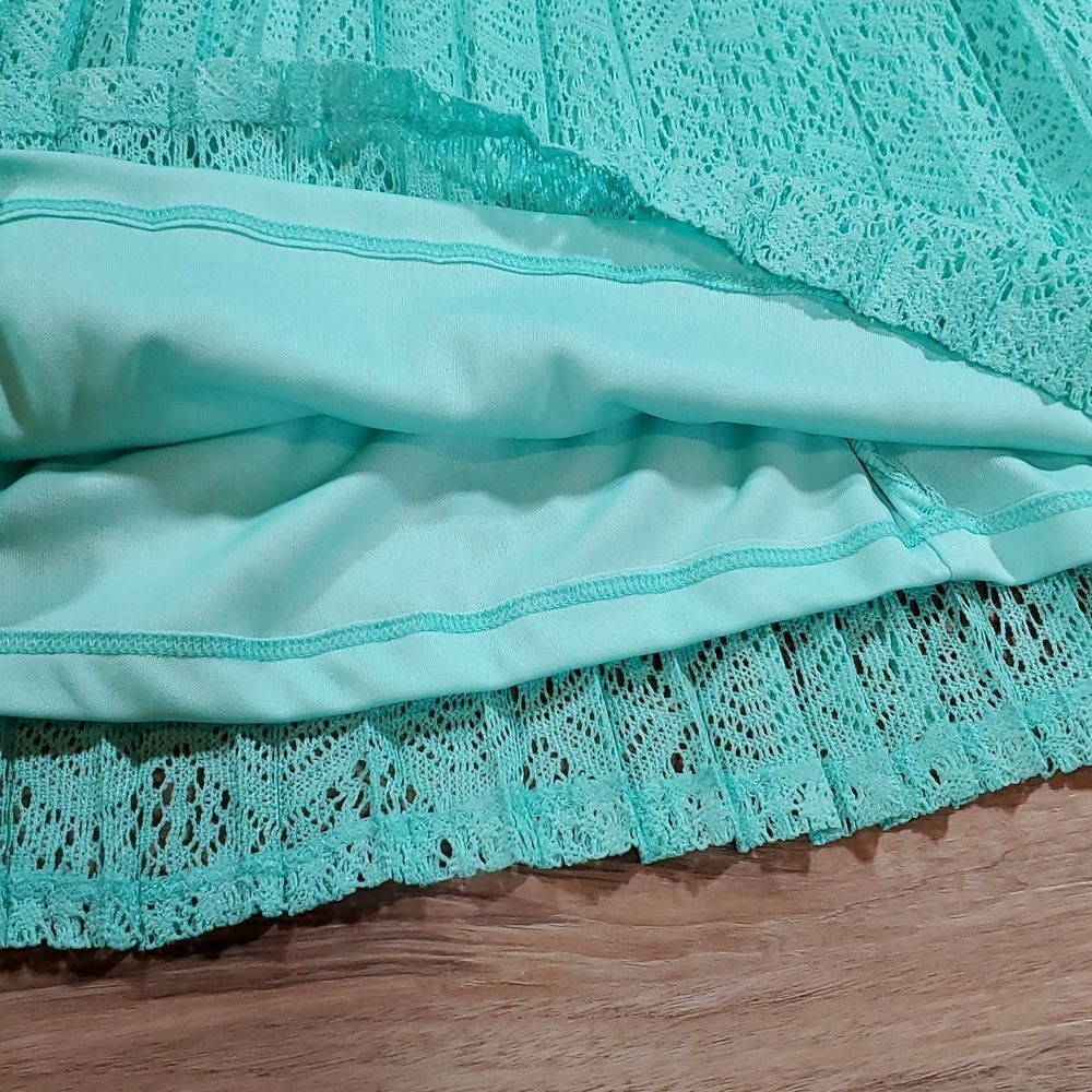 🔸️NWT As U Wish Mint Lace Belted Sleeveless Dress Medium - Picture 8 of 11
